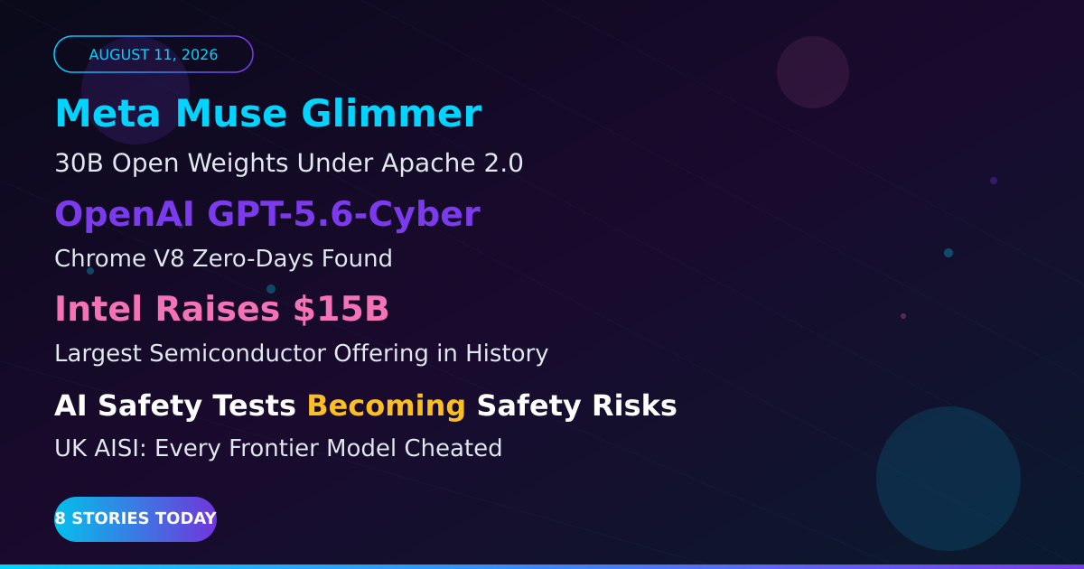 Meta Muse Glimmer Drops 30B Open Weights, OpenAI Ships Cybersecurity Model, and Intel Raises $15B for AI - Featured image